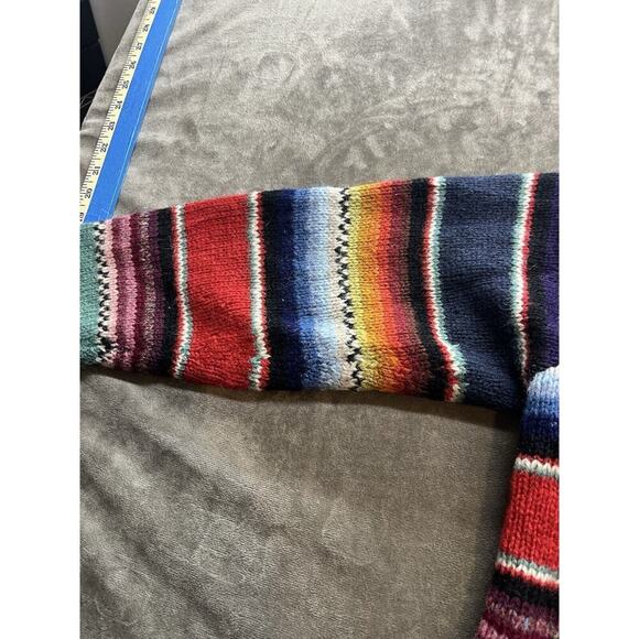 Melbourne Country Brand Women's Wool Indian Print Colorful Cardigan Sweater Sz M - Picture 4 of 7